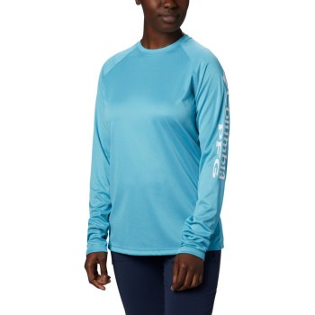 Columbia PFG Tidal Heather Long Sleeve, Sudaderas Blancos Para Mujer | 702316-SKL